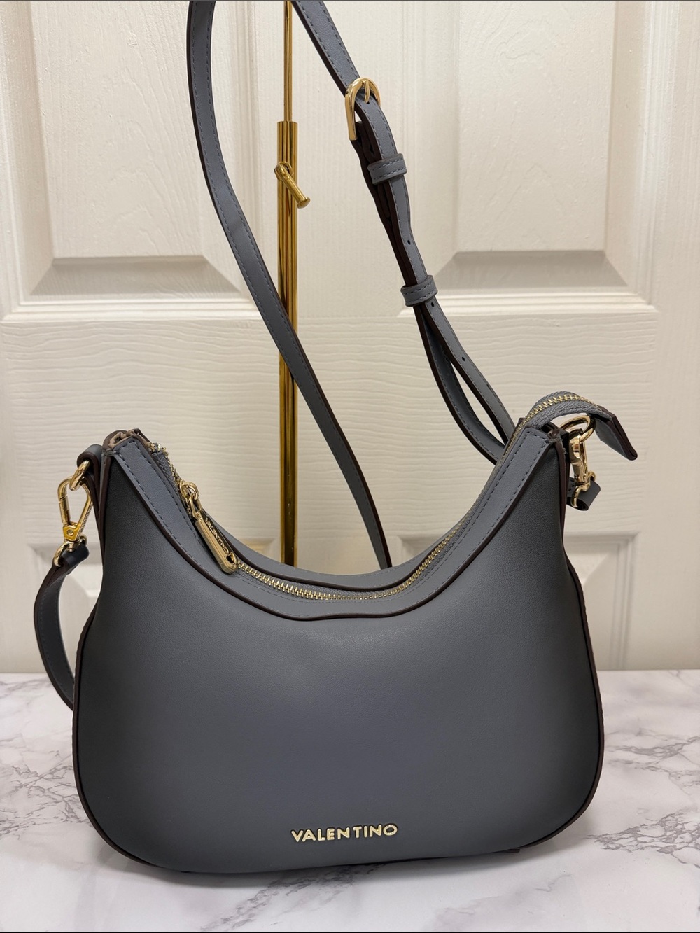 Valentino ombre Gray tones Leather Shoulder Bag NWOT